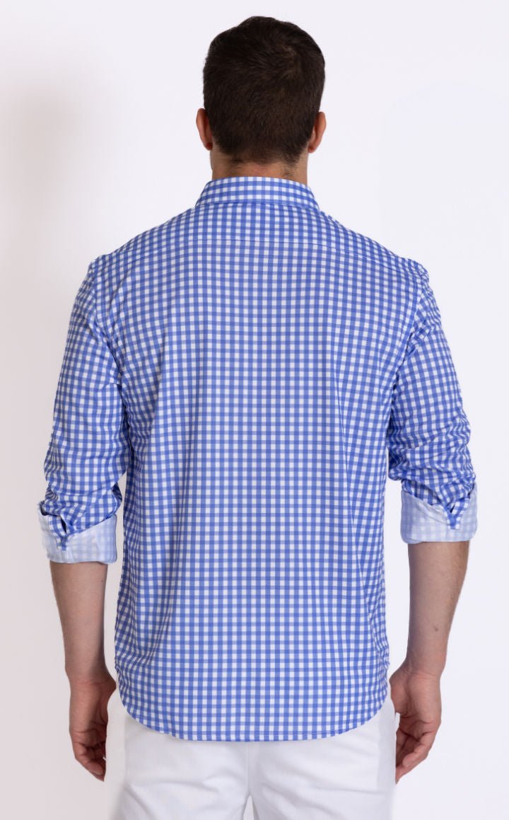 Mauro Long Sleeve Check Tech Shirt - BUKI - Banebrook Collections