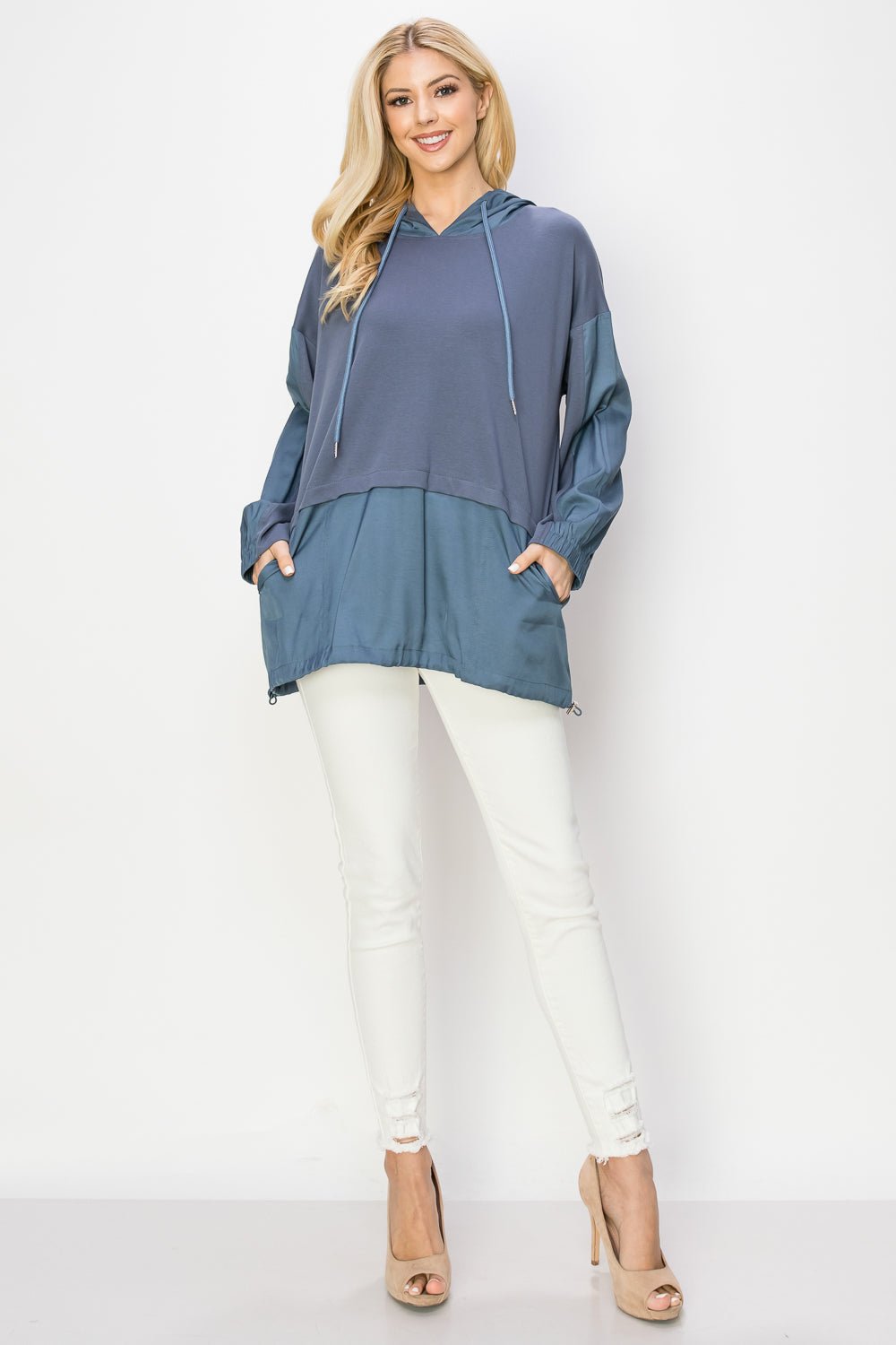 Reinna Pointe Knit Top With Hoodie - JOH APPAREL - Banebrook Collections