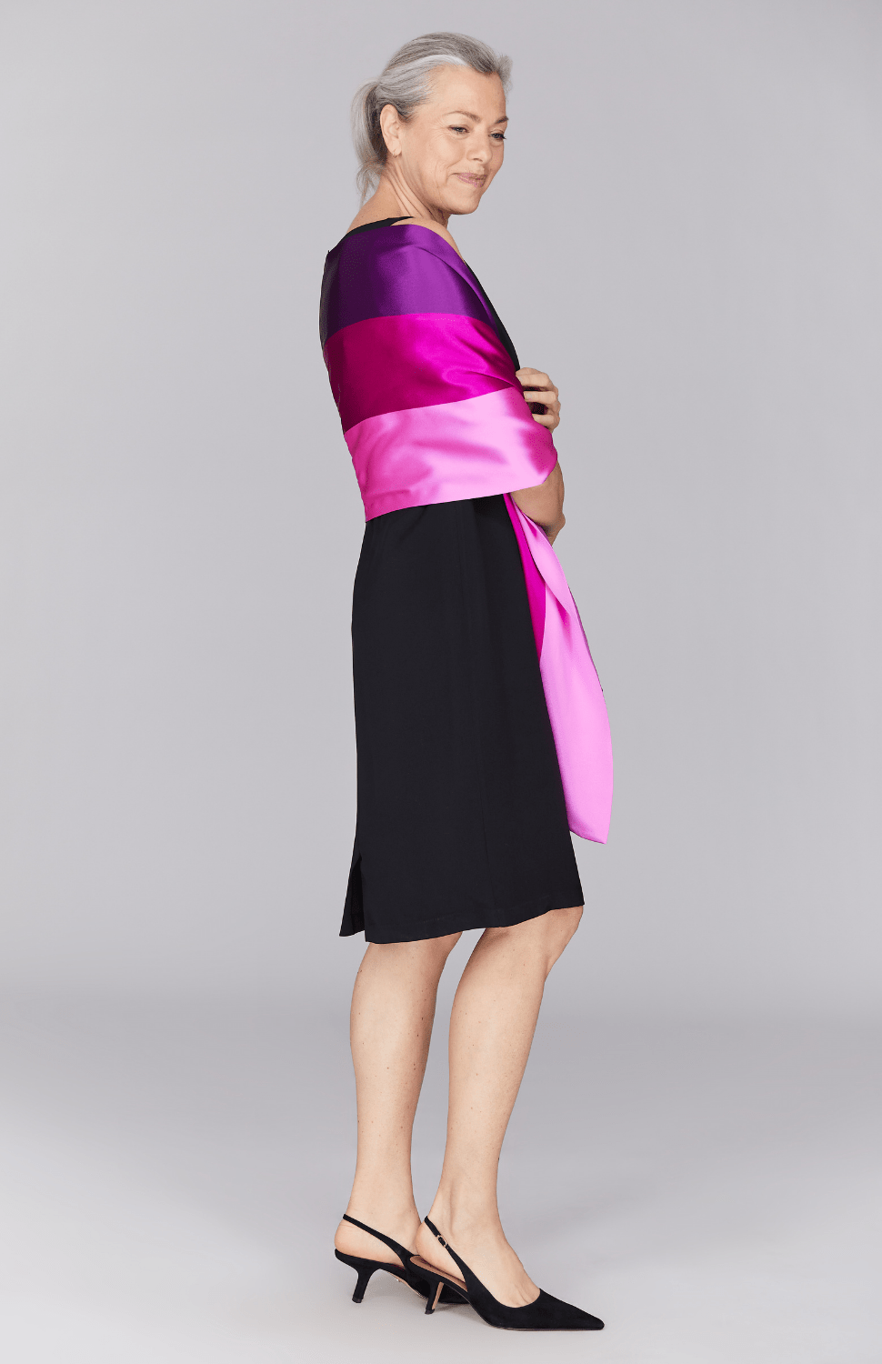 Satin Banded Shawl - Emmelle - Banebrook Collections