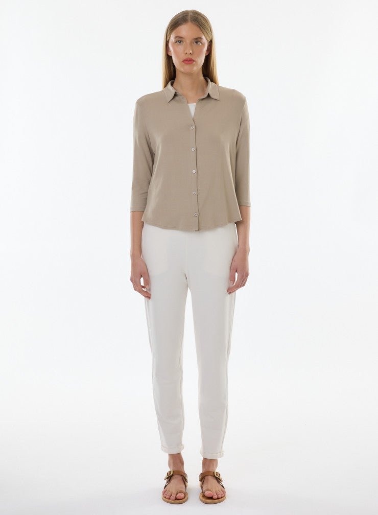Soft Touch 3/4 Sleeve Semi Relaxed Shirt - MAJESTIC FILATURES - Banebrook Collections