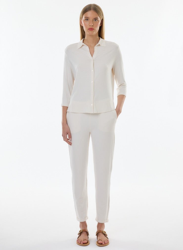 Soft Touch 3/4 Sleeve Semi Relaxed Shirt - MAJESTIC FILATURES - Banebrook Collections