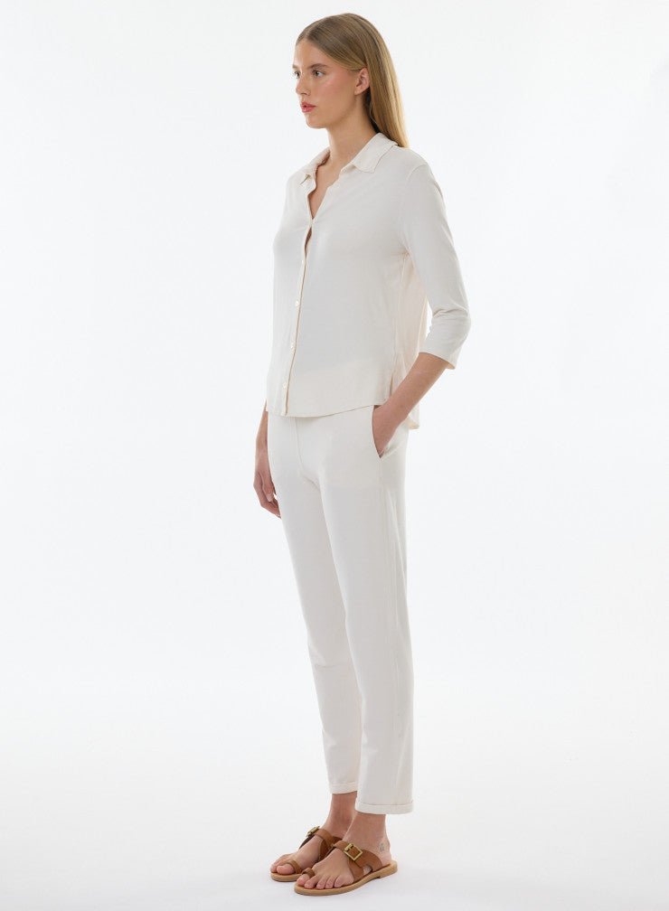Soft Touch 3/4 Sleeve Semi Relaxed Shirt - MAJESTIC FILATURES - Banebrook Collections