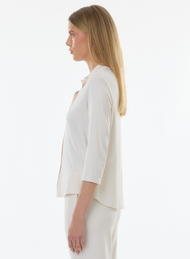 Soft Touch 3/4 Sleeve Semi Relaxed Shirt - MAJESTIC FILATURES - Banebrook Collections