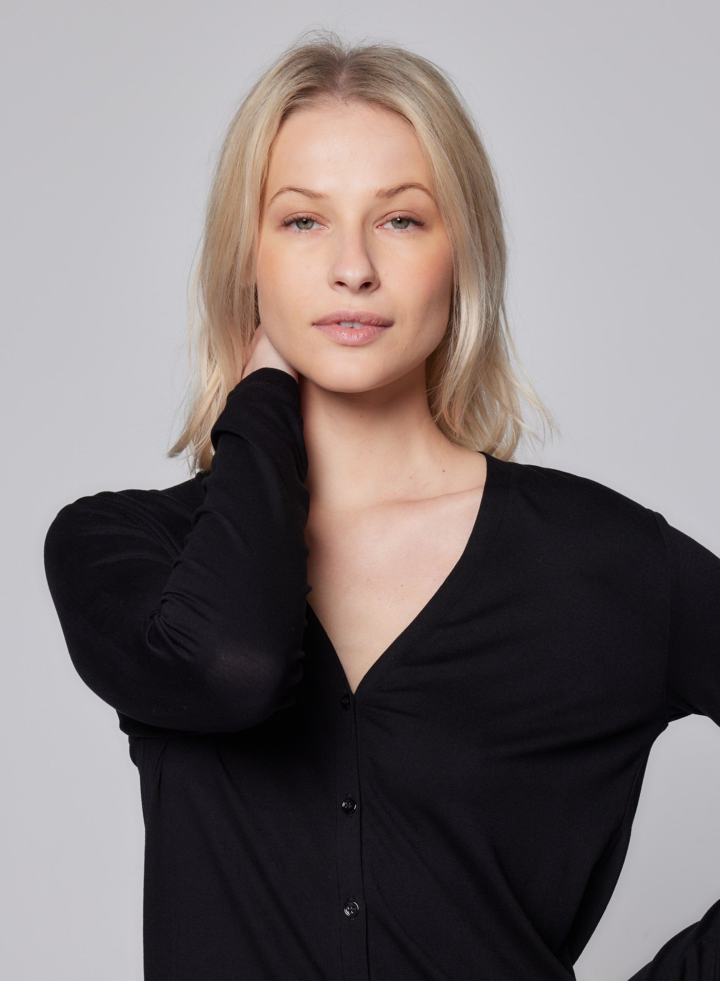 Soft Touch V - Neck Cardigan - MAJESTIC FILATURES - Banebrook Collections