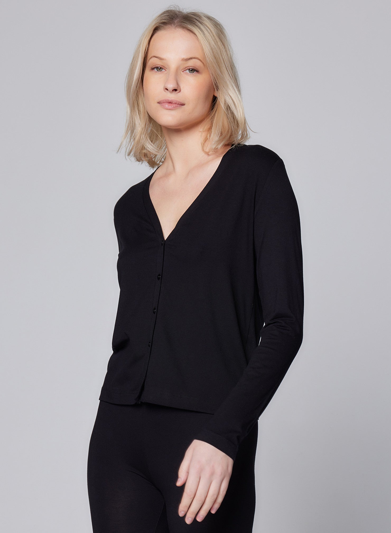 Soft Touch V - Neck Cardigan - MAJESTIC FILATURES - Banebrook Collections