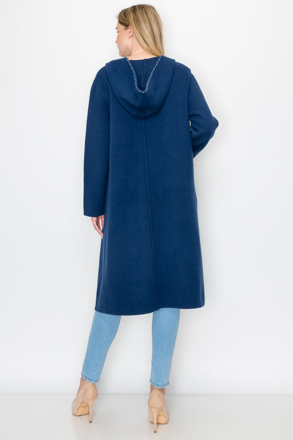 Stella Knitted Sweater Coat With Faux Fur Pockets - JOH APPAREL - Banebrook Collections