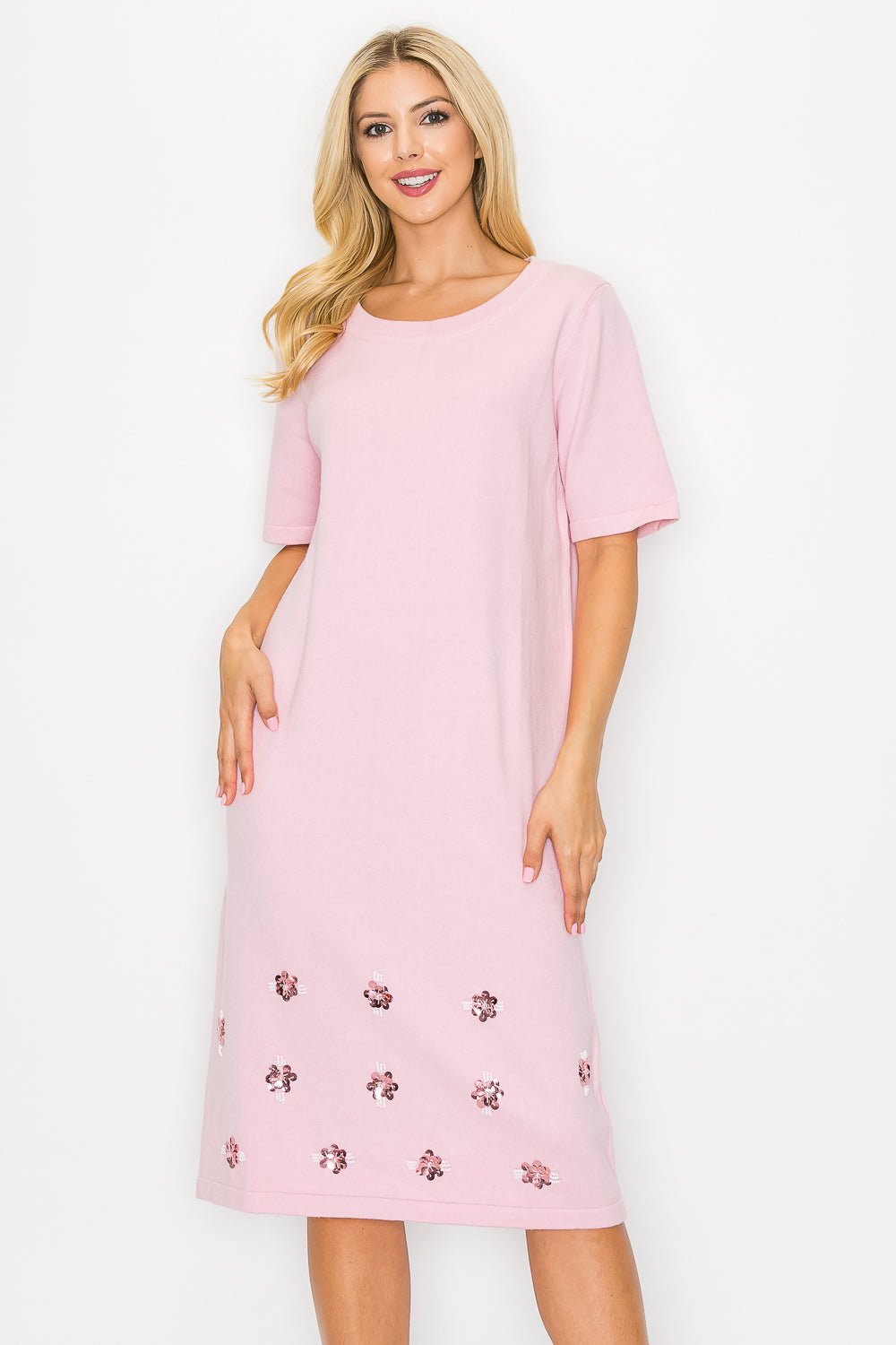 Stella Sweater Dress With Sequin Sparkles - JOH APPAREL - Banebrook Collections