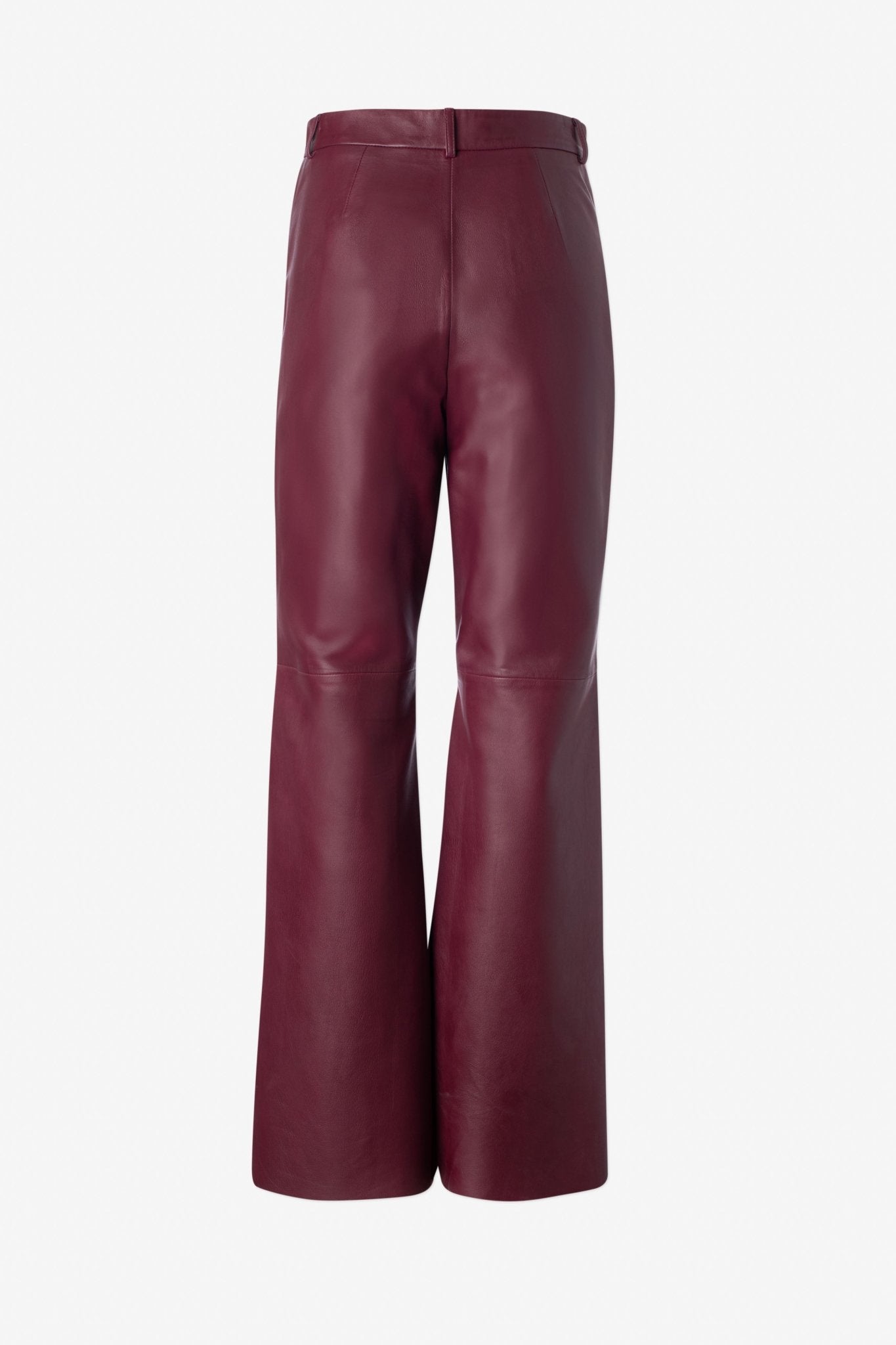 Straight Leg Leather Trousers With Cut At Hem - IRIS SETLAKWE - Banebrook Collections