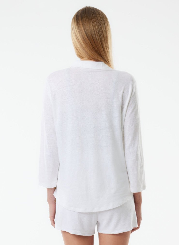 Stretch Linen 3/4 Sleeve Shirt - MAJESTIC FILATURES - Banebrook Collections