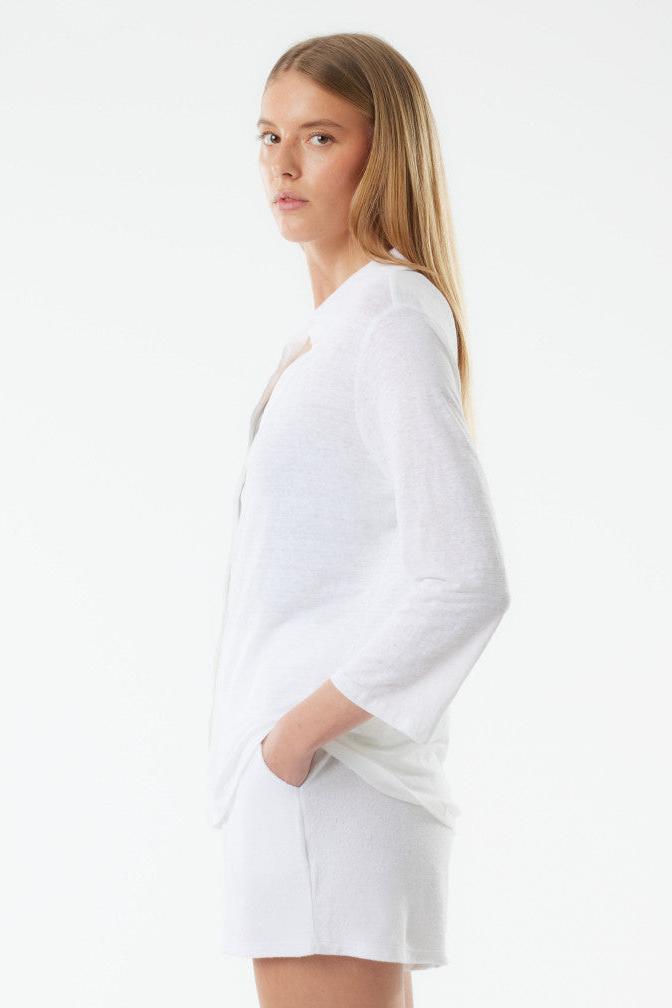 Stretch Linen 3/4 Sleeve Shirt - MAJESTIC FILATURES - Banebrook Collections