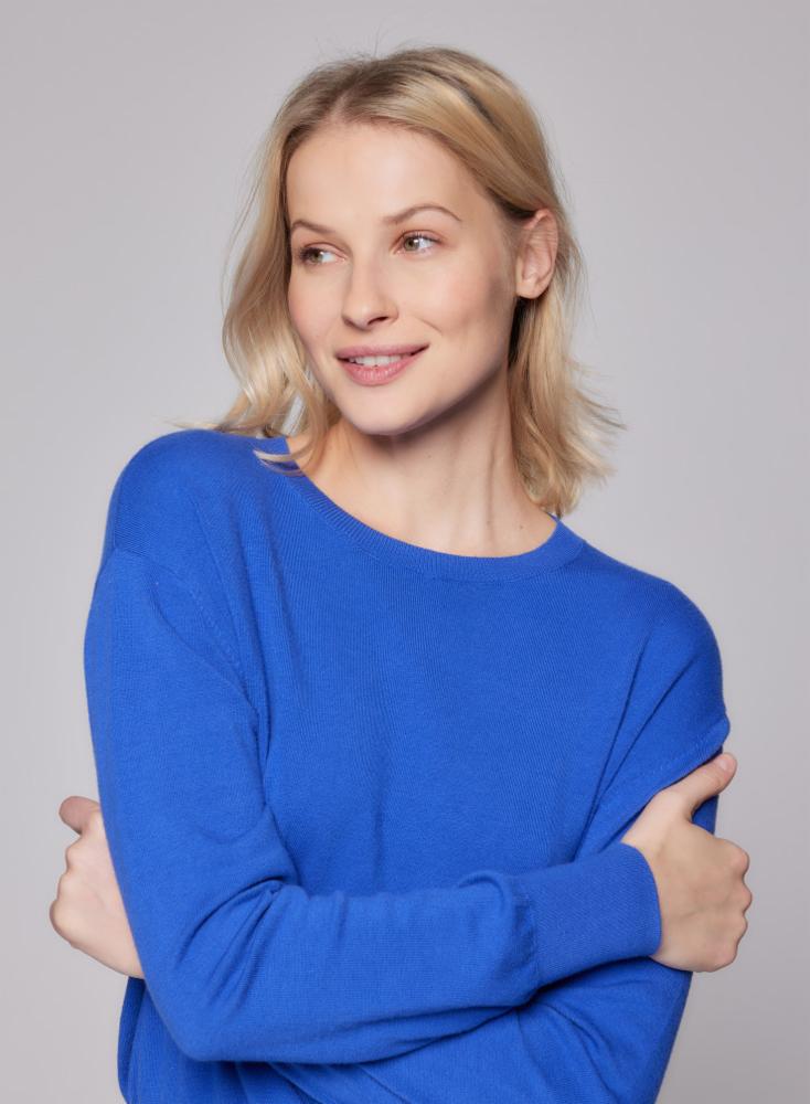 Stretch Organic Cotton Knit Long Sleeve Crewneck - MAJESTIC FILATURES - Banebrook Collections