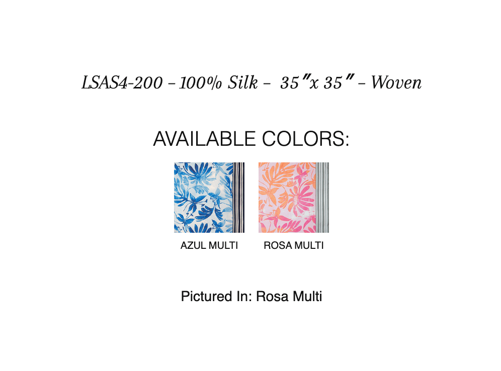 Tropical Floral Square Scarf - KINROSS CASHMERE - Banebrook Collections