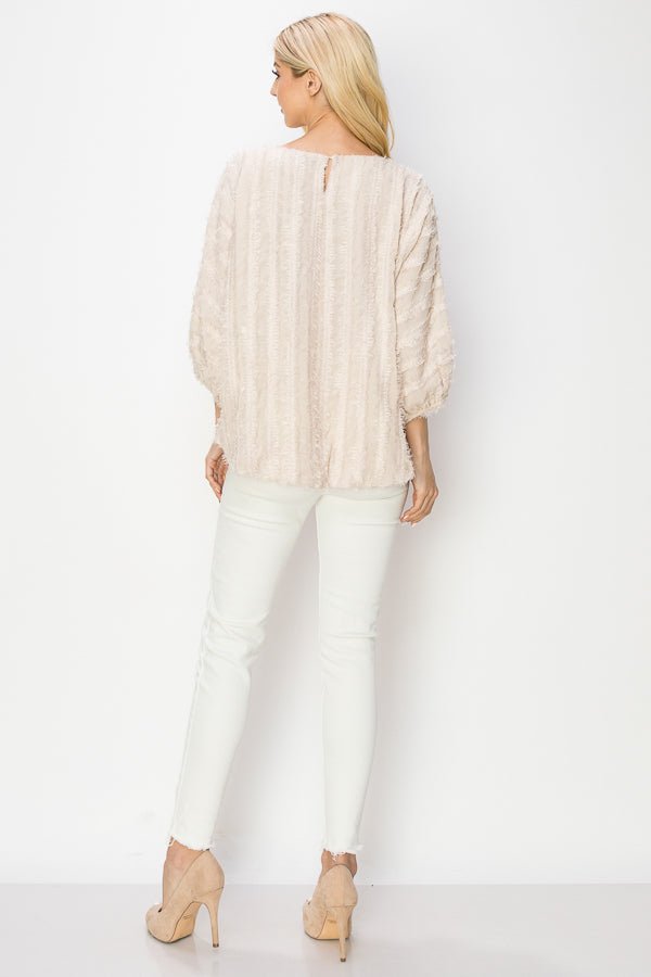 Winona Woven Feathered Top - JOH APPAREL - Banebrook Collections