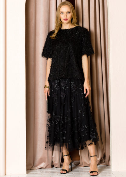 Wenda Lace Embroidered Skirt With Lining