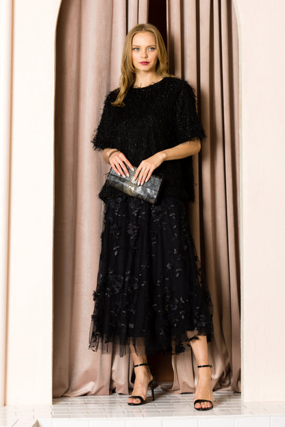 Wenda Lace Embroidered Skirt With Lining
