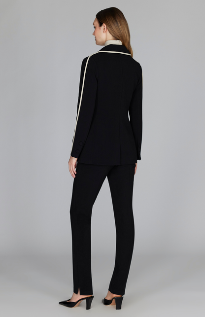 Double Face Boyfriend Blazer W/ Contrast Bias