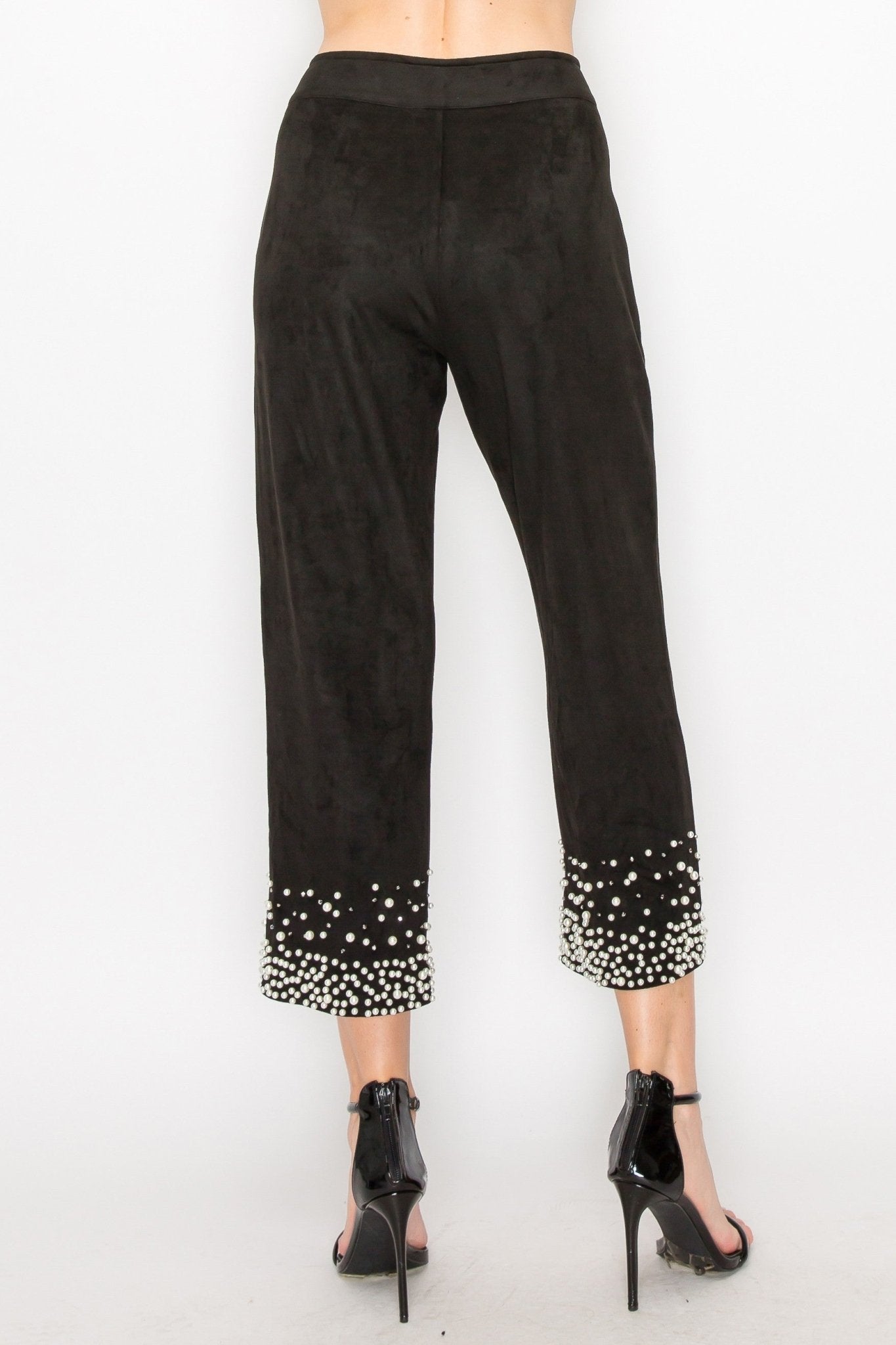 Allure Suede Pant with Pearls - JOH APPAREL - Banebrook Collections
