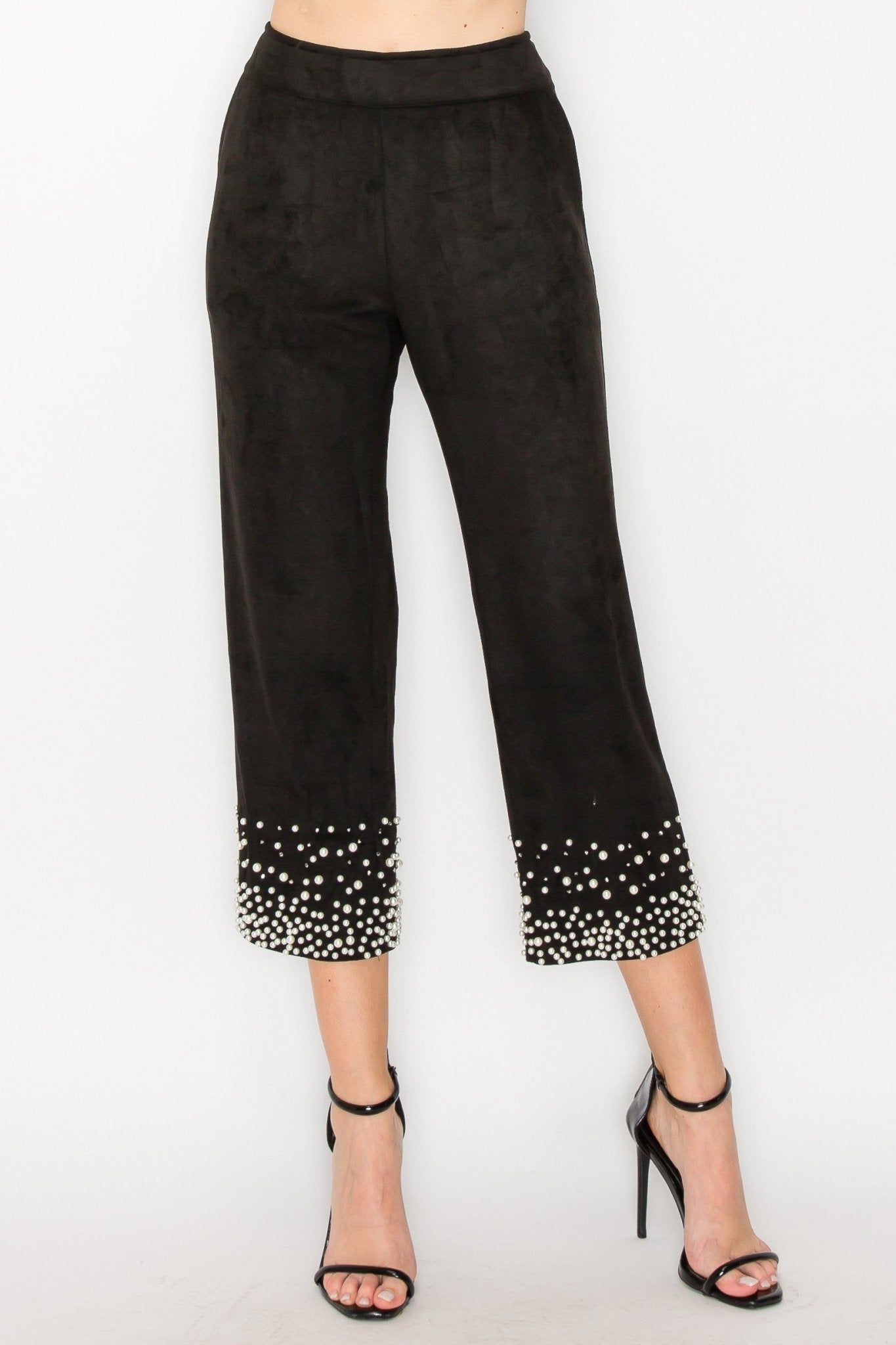 Allure Suede Pant with Pearls - JOH APPAREL - Banebrook Collections