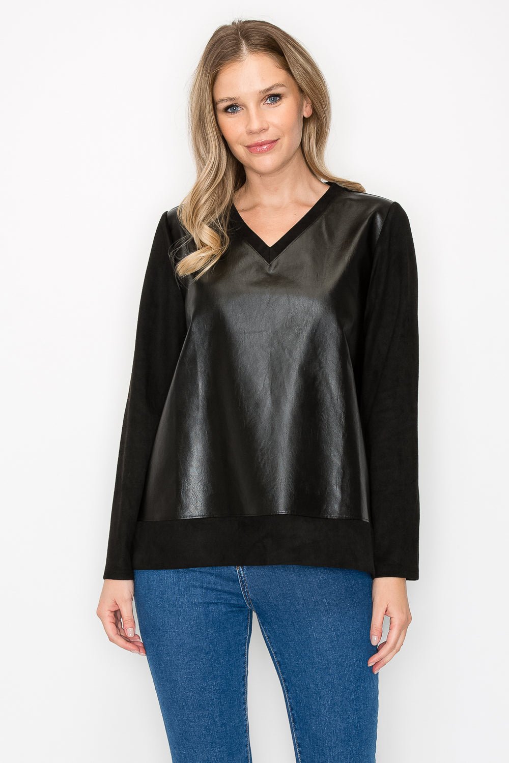 Annabelle Suede Top With Leather - JOH APPAREL - Banebrook Collections