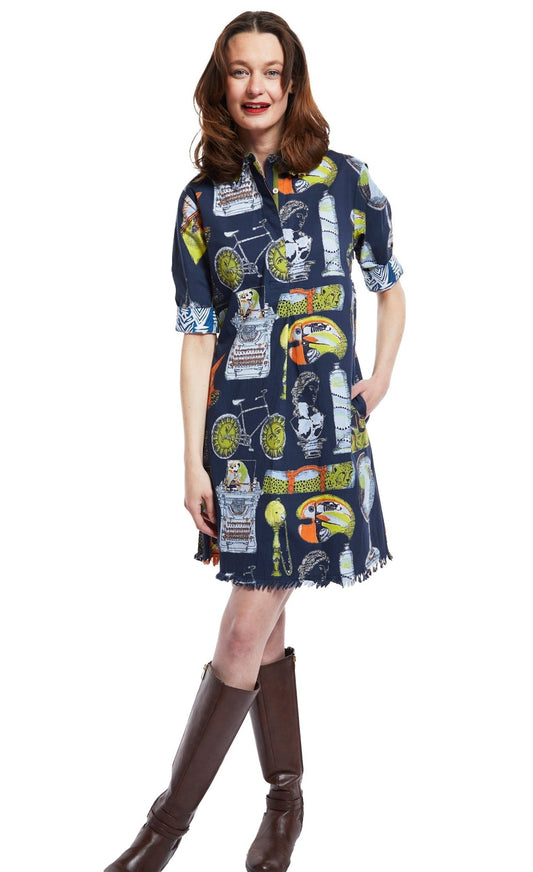 Chatham Dress Vintage History Print - DIZZY LIZZIE - Banebrook Collections