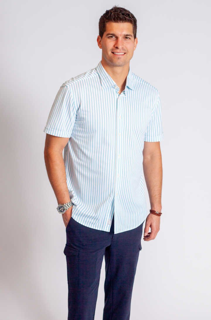 Corsica Stripe Short Sleeve Tech Shirt - BUKI - Banebrook Collections