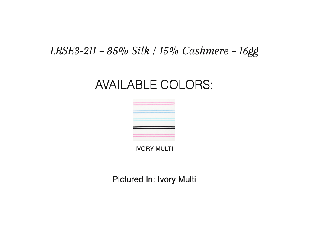 Double Stripe Crew - KINROSS CASHMERE - Banebrook Collections