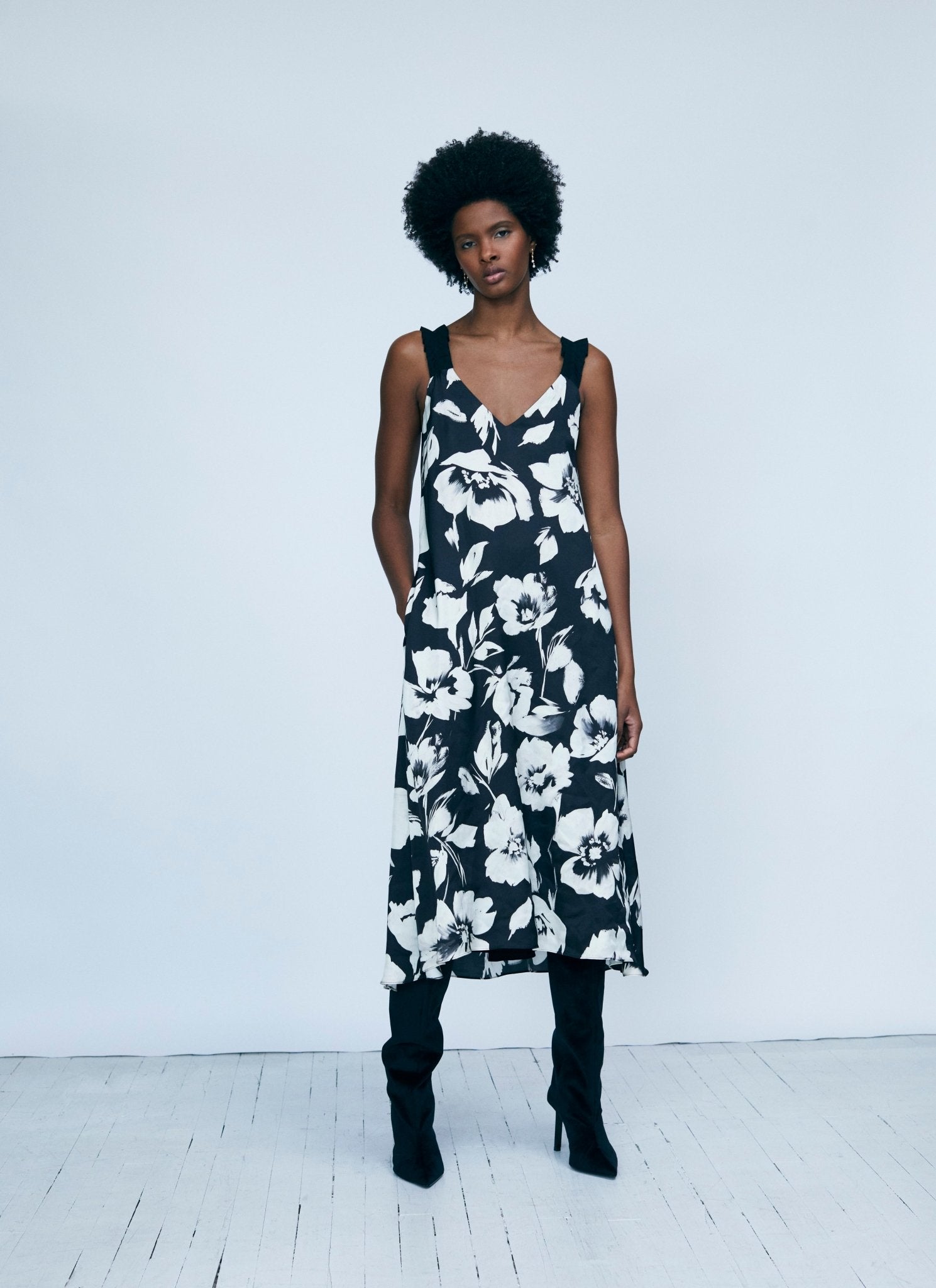 Dress With Gros Grain Shoulder Straps - IRIS SETLAKWE - Banebrook Collections