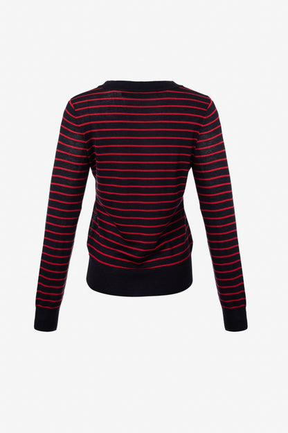 Fine Merino Blend Crew Neck Striped Sweater - IRIS SETLAKWE - Banebrook Collections