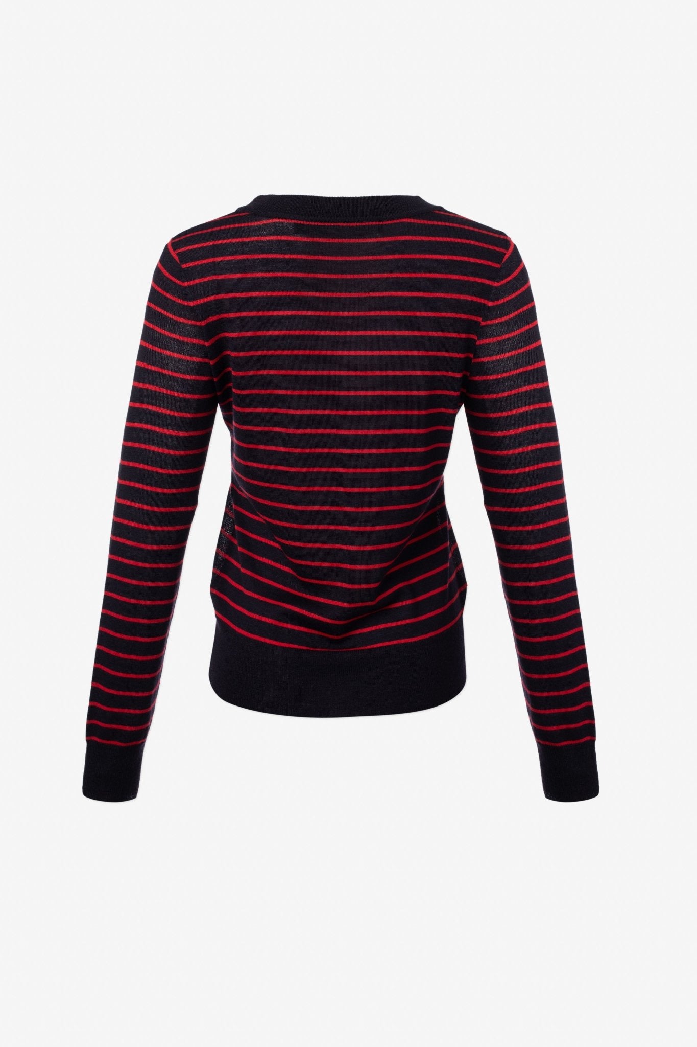 Fine Merino Blend Crew Neck Striped Sweater - IRIS SETLAKWE - Banebrook Collections