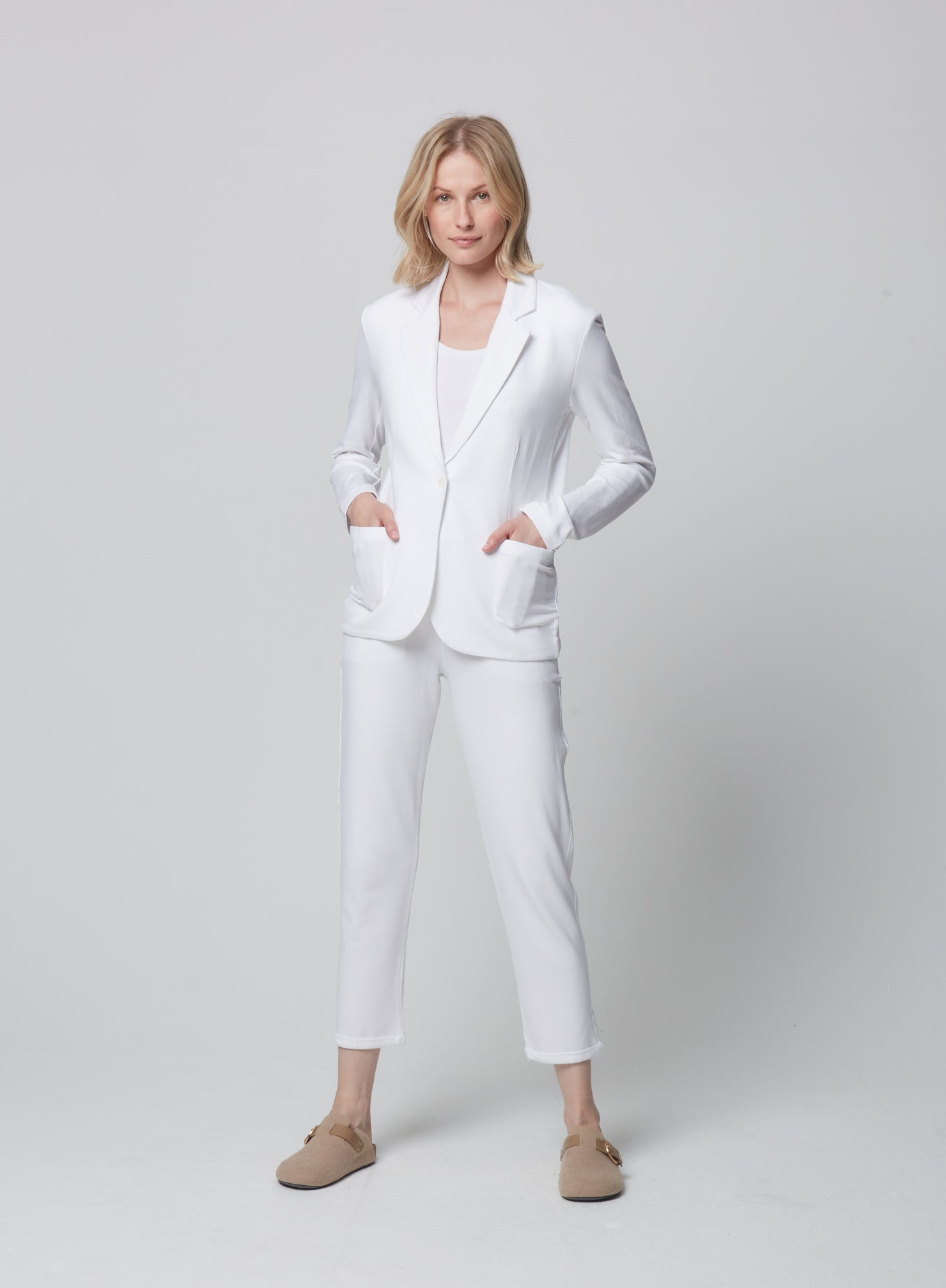 French Terry Looped One - Button Blazer - MAJESTIC FILATURES - Banebrook Collections