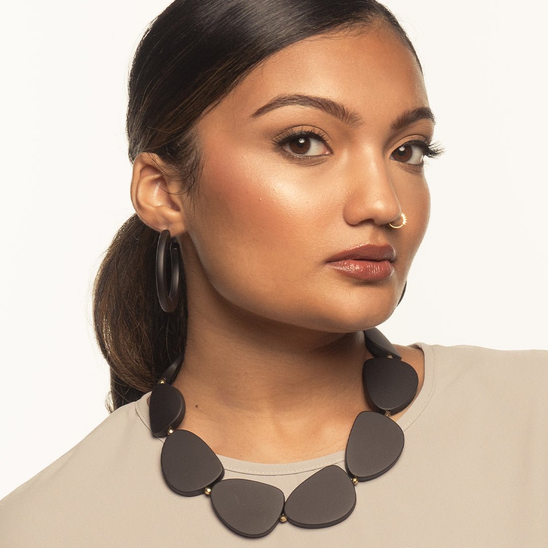 Gemma Barile Necklace Matte Black - PONO - Banebrook Collections