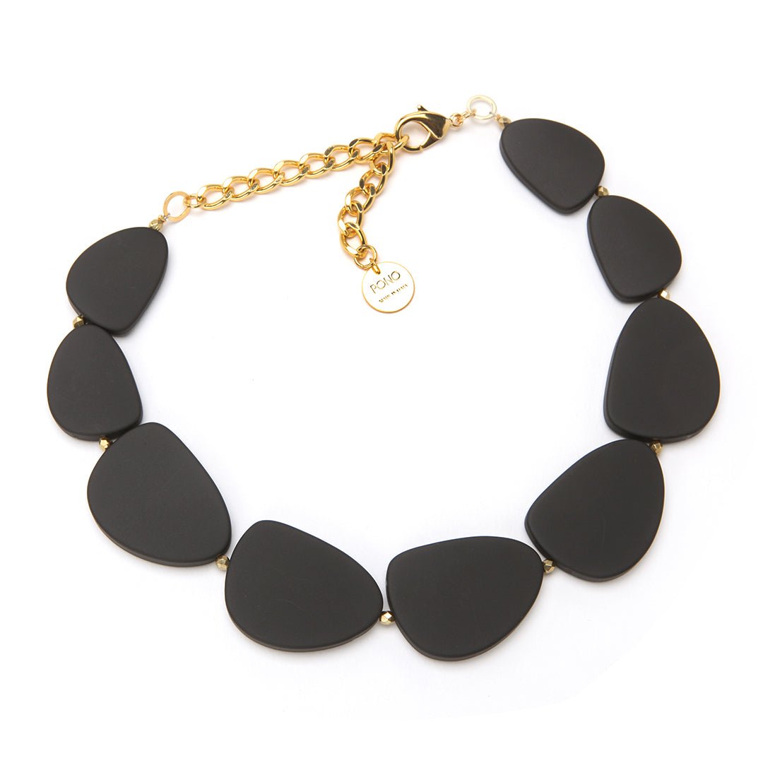 Gemma Barile Necklace Matte Black - PONO - Banebrook Collections