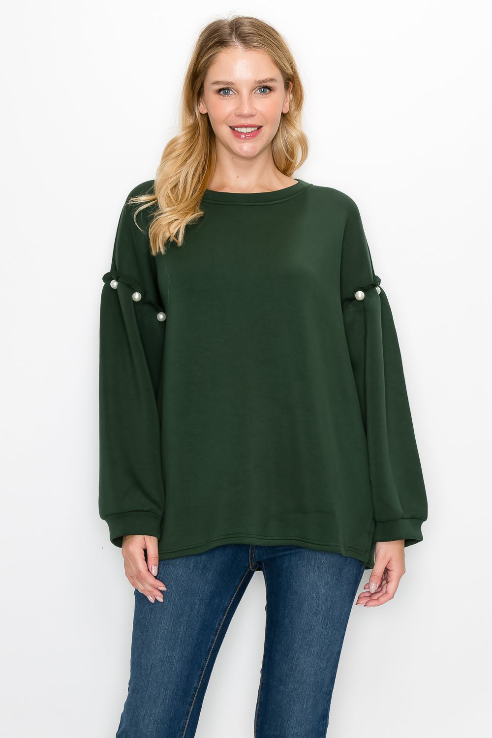 Keda French Scuba Pearl Top - JOH APPAREL - Banebrook Collections