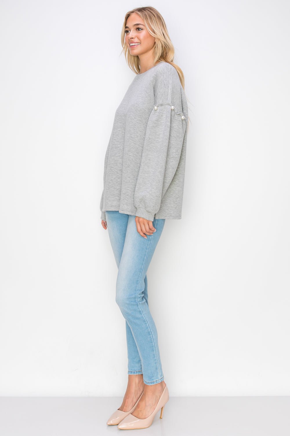 Keda French Scuba Pearl Top - JOH APPAREL - Banebrook Collections