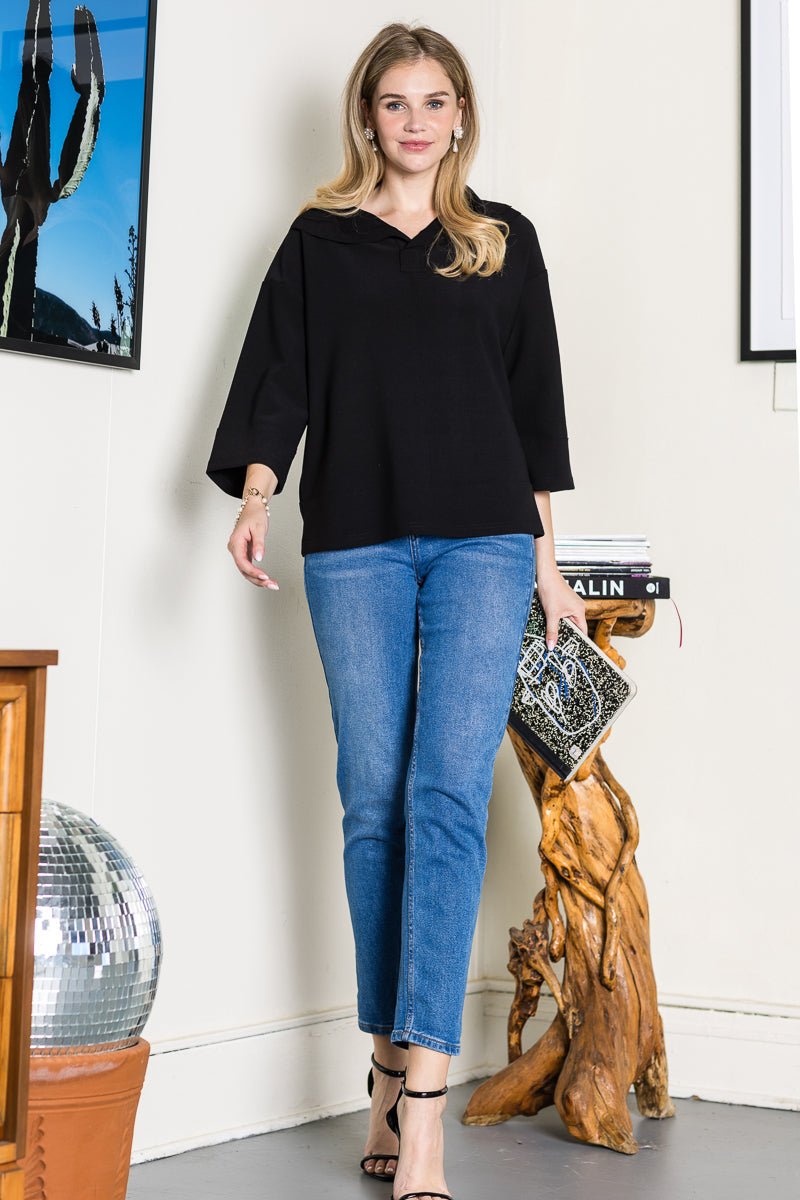 Kourtney Crepe Knit Top - JOH APPAREL - Banebrook Collections