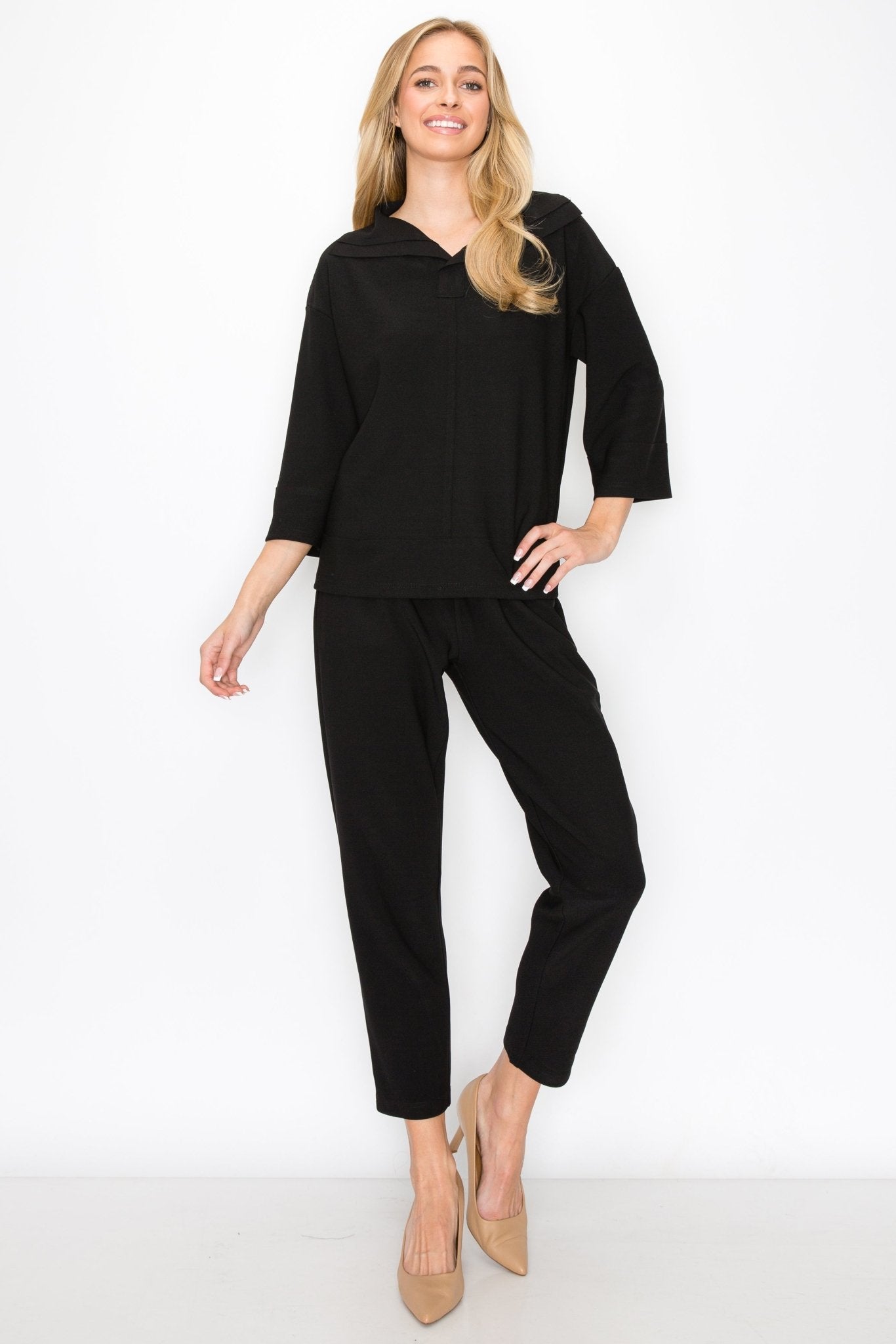 Kourtney Crepe Knit Top - JOH APPAREL - Banebrook Collections