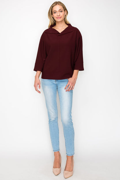 Kourtney Crepe Knit Top - JOH APPAREL - Banebrook Collections