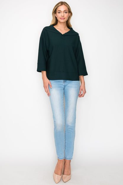 Kourtney Crepe Knit Top - JOH APPAREL - Banebrook Collections
