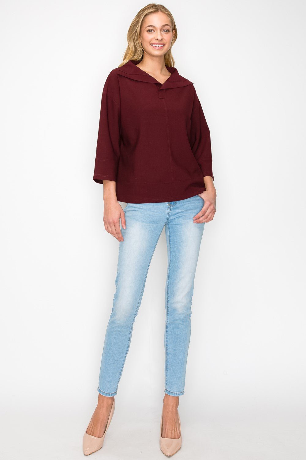 Kourtney Crepe Knit Top - JOH APPAREL - Banebrook Collections