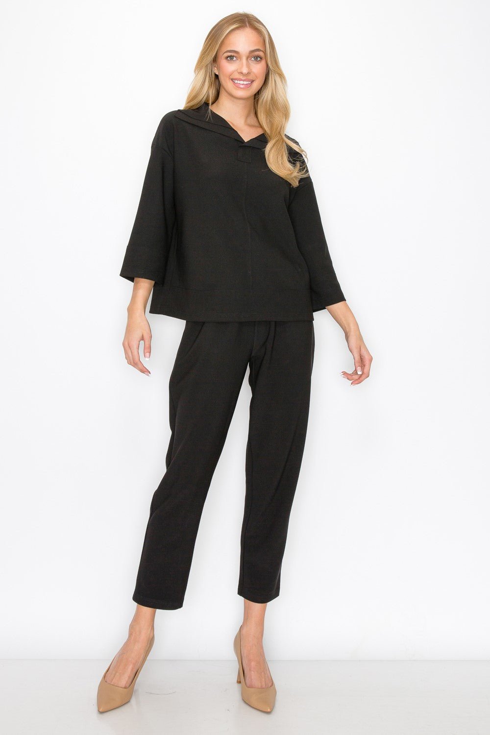 Kourtney Crepe Knit Top - JOH APPAREL - Banebrook Collections