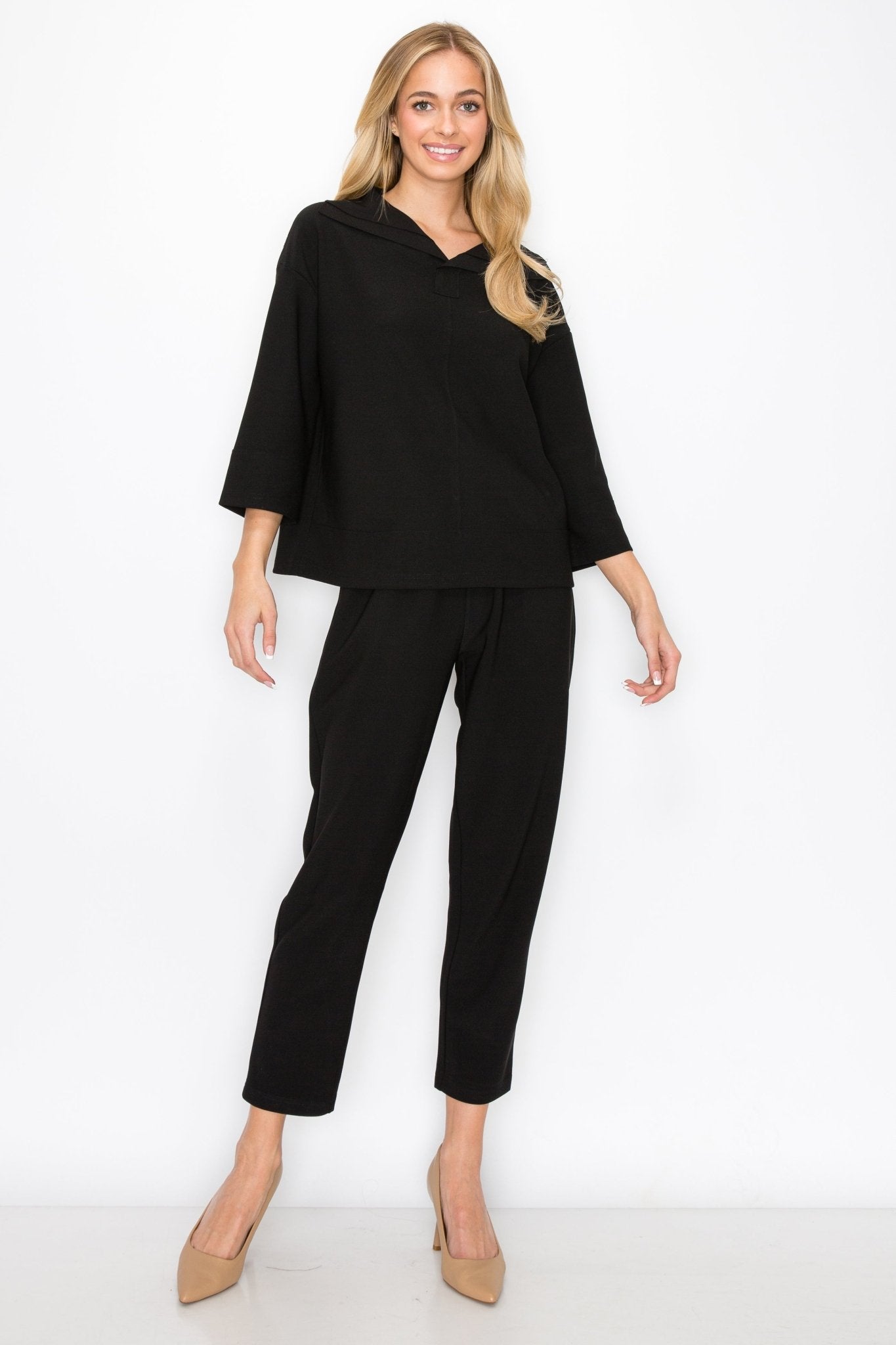 Kourtney Crepe Knit Top - JOH APPAREL - Banebrook Collections