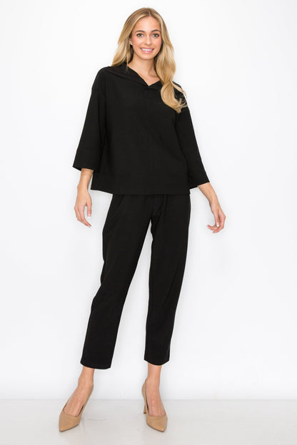 Kourtney Crepe Knit Top - JOH APPAREL - Banebrook Collections