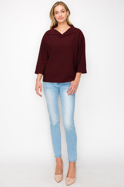 Kourtney Crepe Knit Top - JOH APPAREL - Banebrook Collections