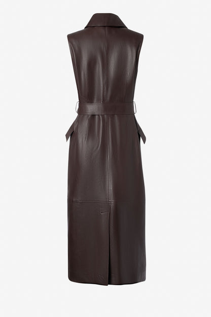 Leather Sleeveless Dress With Belt - IRIS SETLAKWE - Banebrook Collections