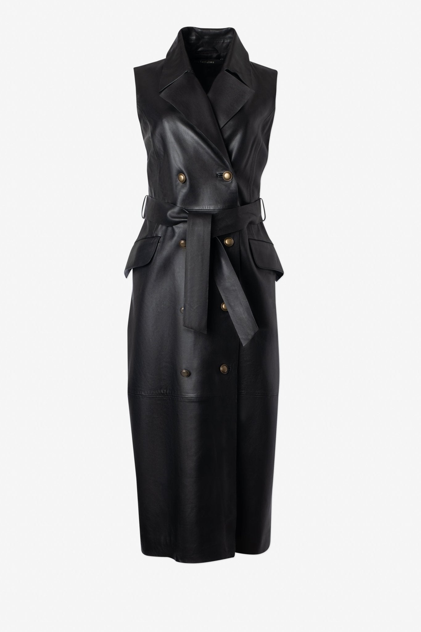Leather Sleeveless Dress With Belt - IRIS SETLAKWE - Banebrook Collections