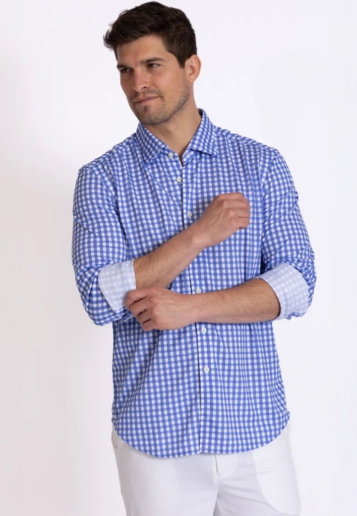 Mauro Long Sleeve Check Tech Shirt - BUKI - Banebrook Collections