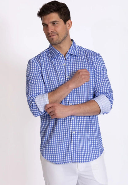 Mauro Long Sleeve Check Tech Shirt - BUKI - Banebrook Collections