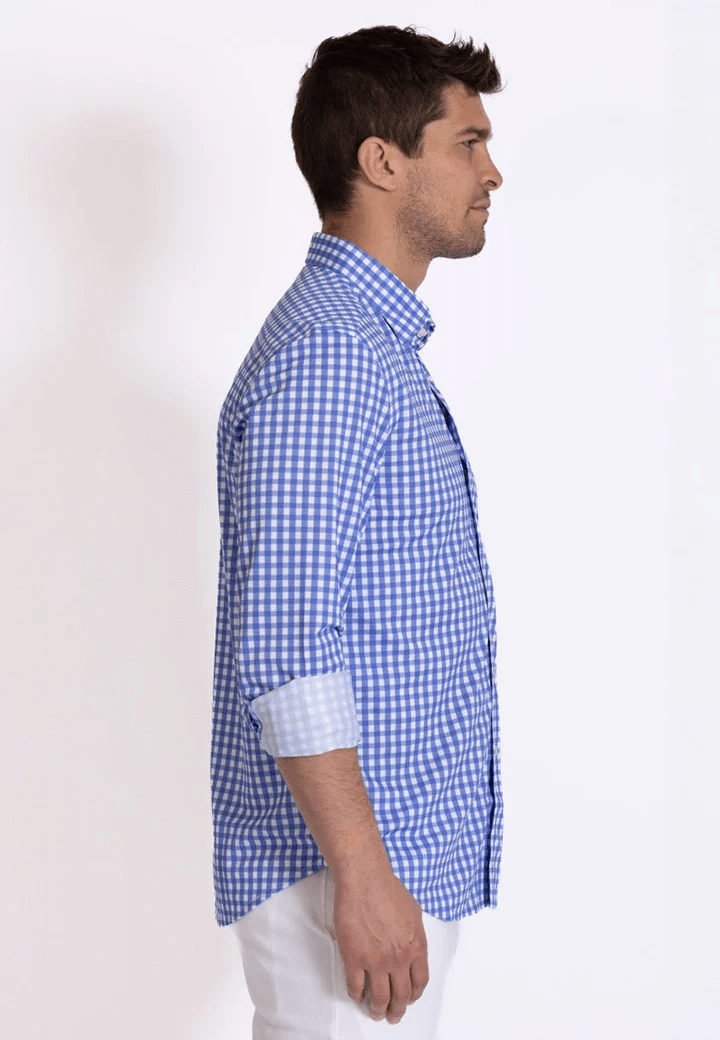 Mauro Long Sleeve Check Tech Shirt - BUKI - Banebrook Collections