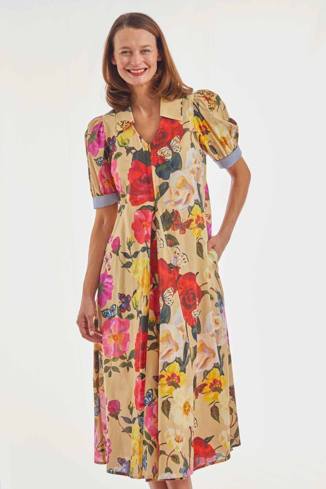 Montauk Dress Vintage Floral Print - DIZZY LIZZIE - Banebrook Collections