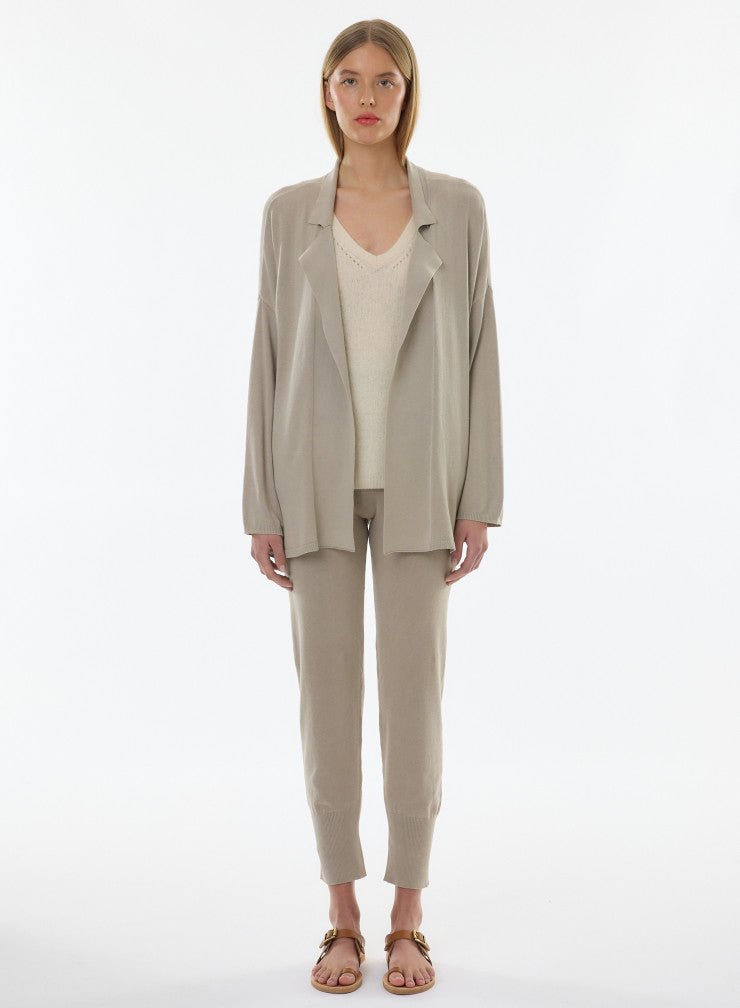 Organic Cotton Knit Stonewashed Jacket With Self Tie - MAJESTIC FILATURES - Banebrook Collections